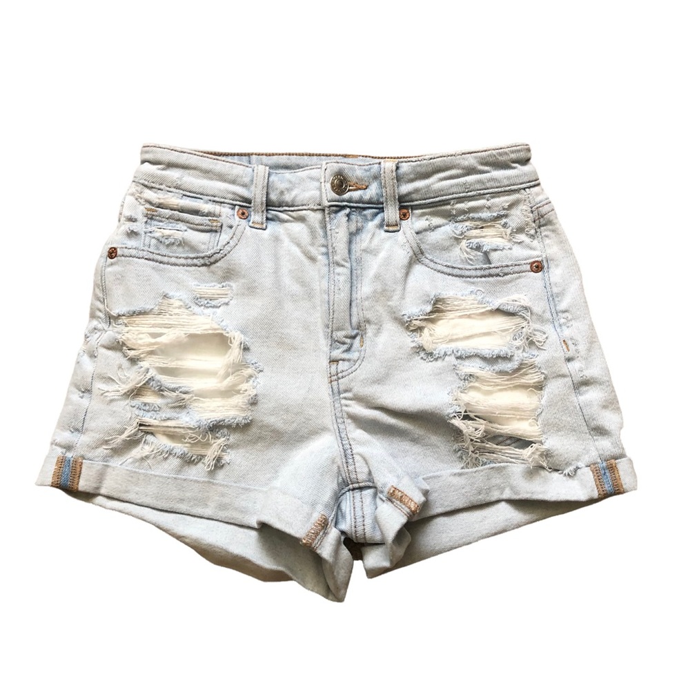 American Eagle Stretch Cuffed High-Rise Mom Short Jeans Size 2